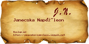 Janecska Napóleon névjegykártya